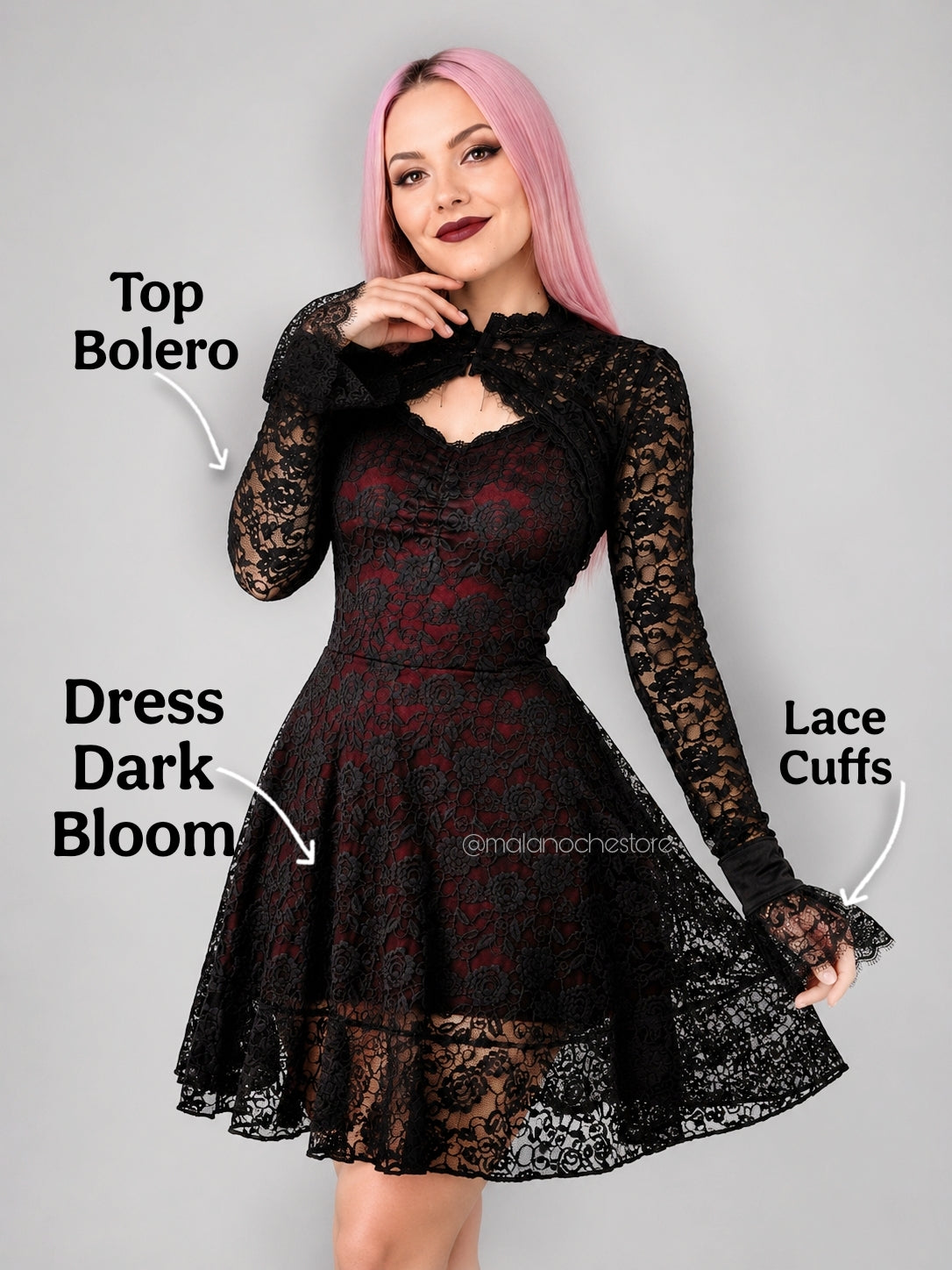 Dress & Sleeves Dark Bloom