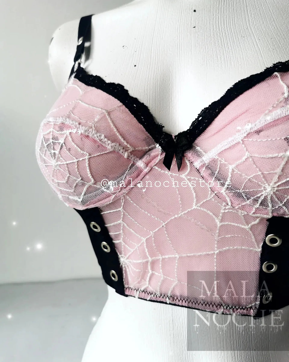 Set Bra and Panty Pink Spider