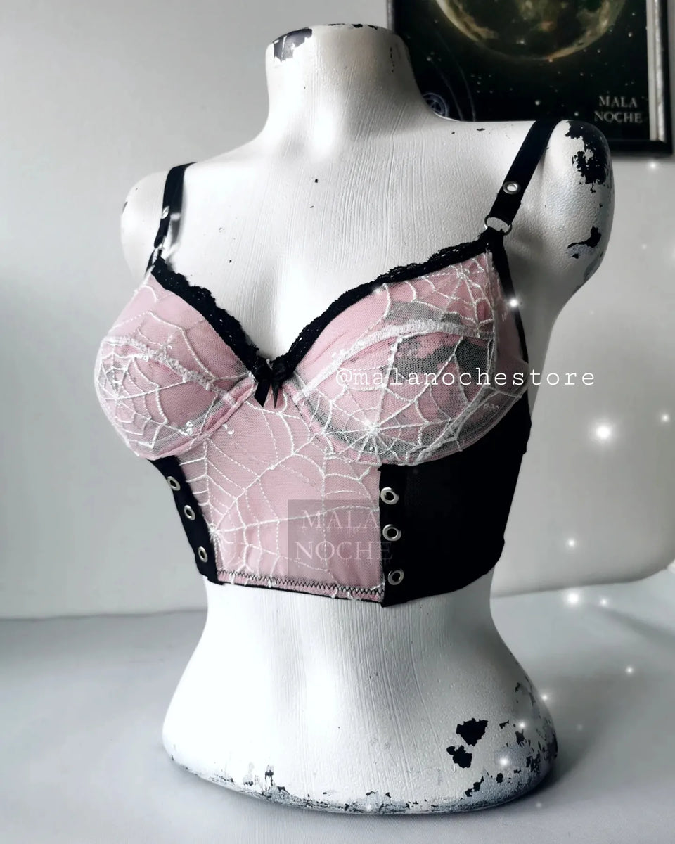Set Bra and Panty Pink Spider