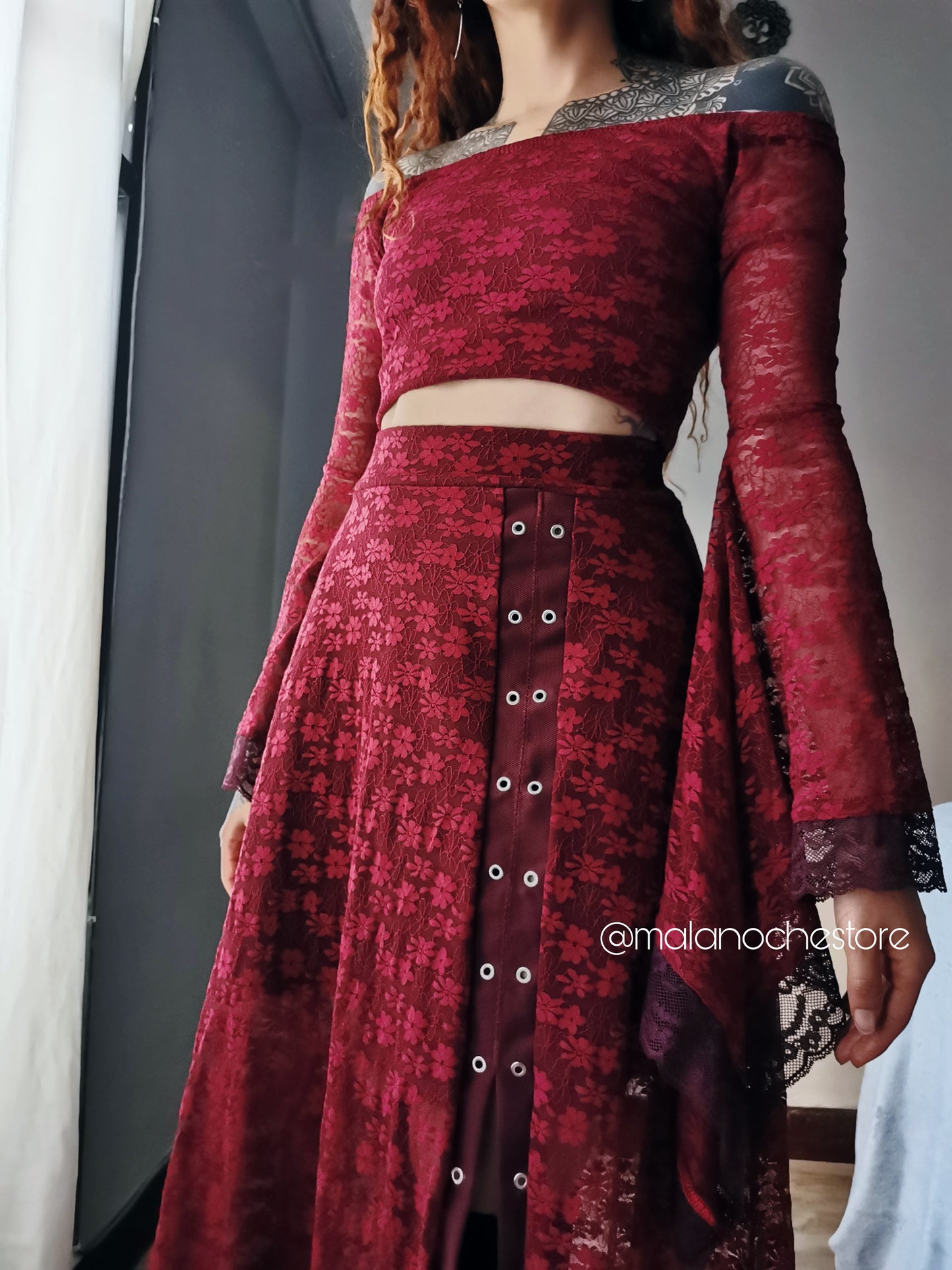Skirt Amapola redwine