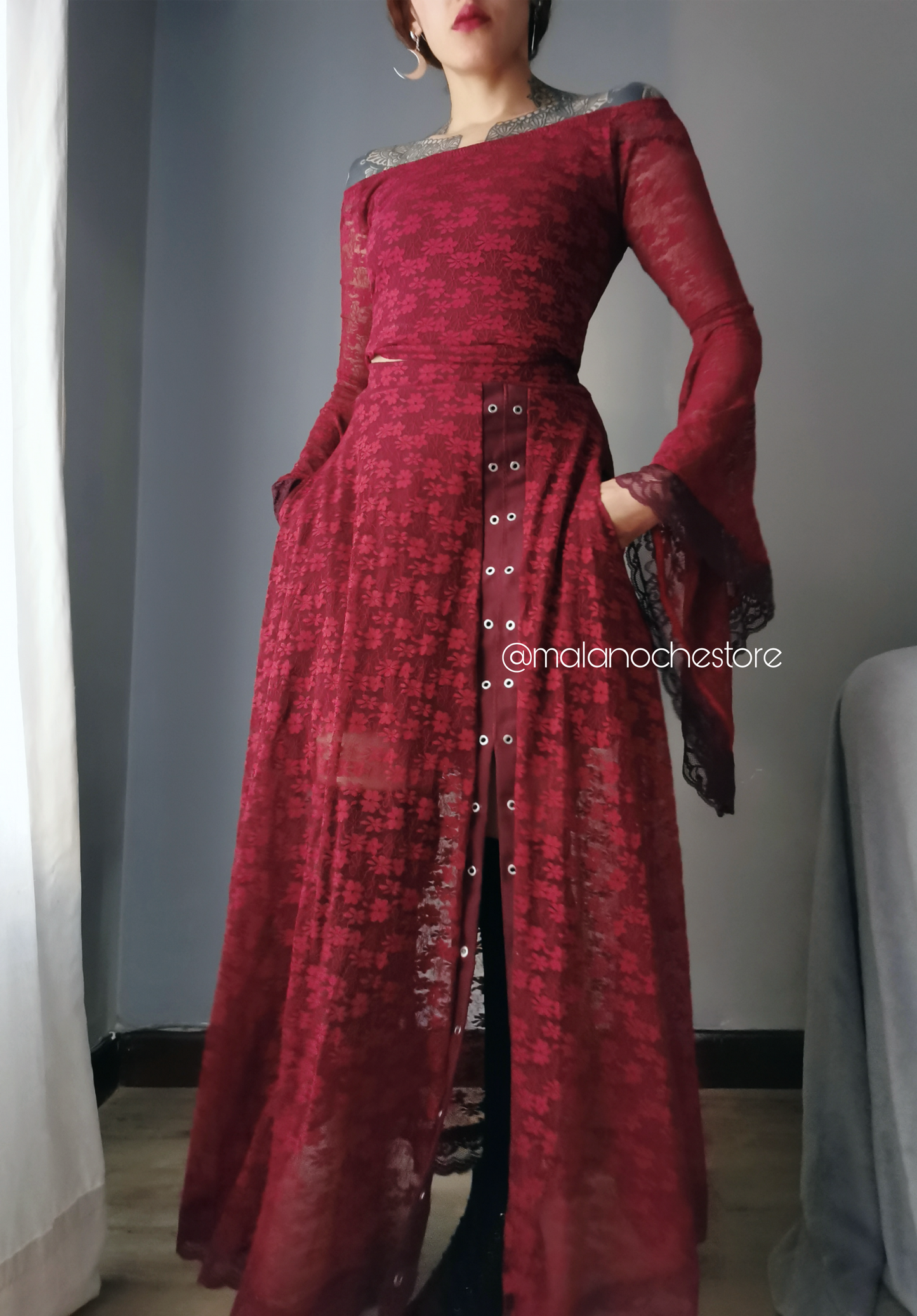 Skirt Amapola redwine