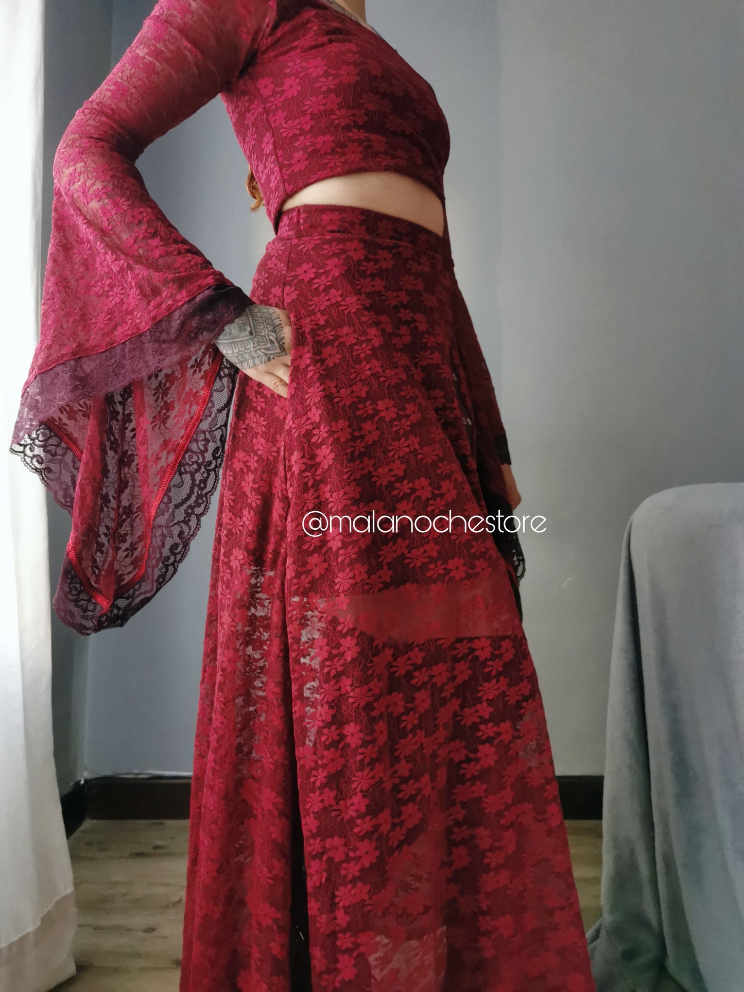 Skirt Amapola redwine