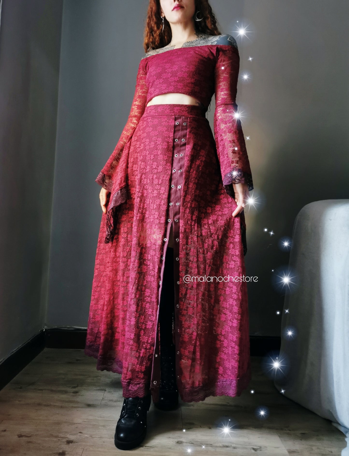 Skirt Amapola redwine
